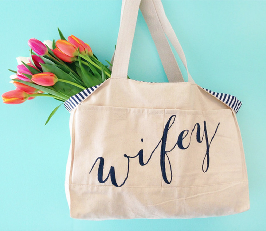 Wifey Stripe Canvas Tote Giveaway